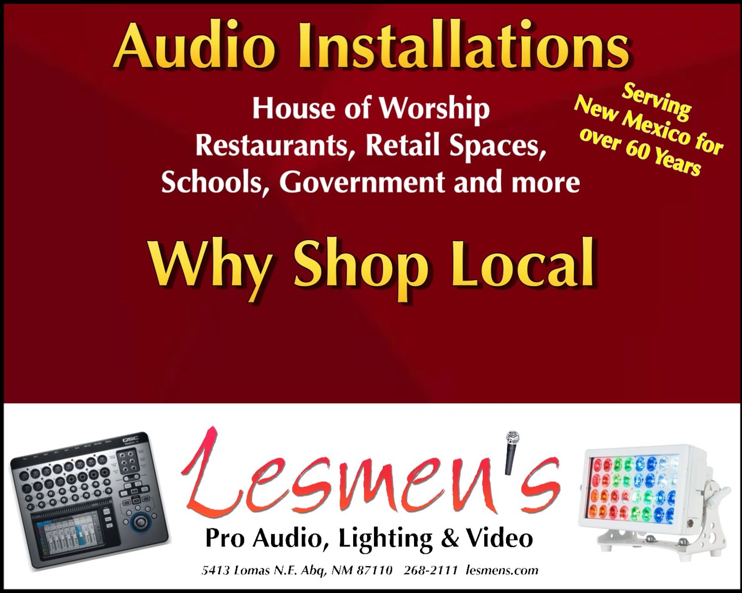 Lesmens Audio Visual Installations, Music Store, Church Installs